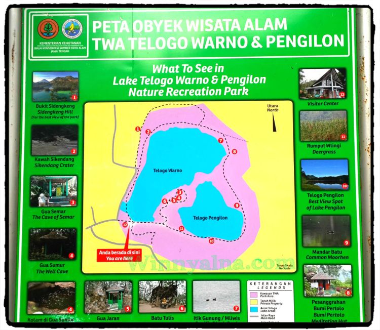 Peta objek wisata alam Telaga Warna Dieng