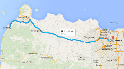 Rute dari Jakarta ke Anyer